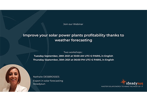Steadysun Paris workshop – Improve solar plant profitability with weather forecasting