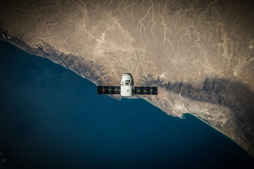 Satellite orbiting above Earth