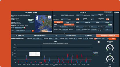 Web app UI for solar and wind forecasts