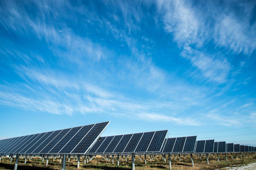 Large field of solar panels
