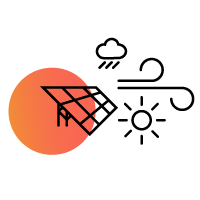 Solar panel and wind turbine illustration