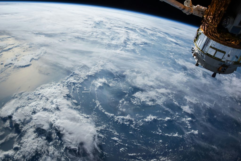 Satellite orbiting above Earth