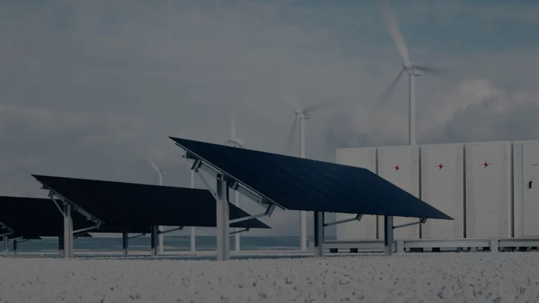 Solar panels and wind turbines with batteries