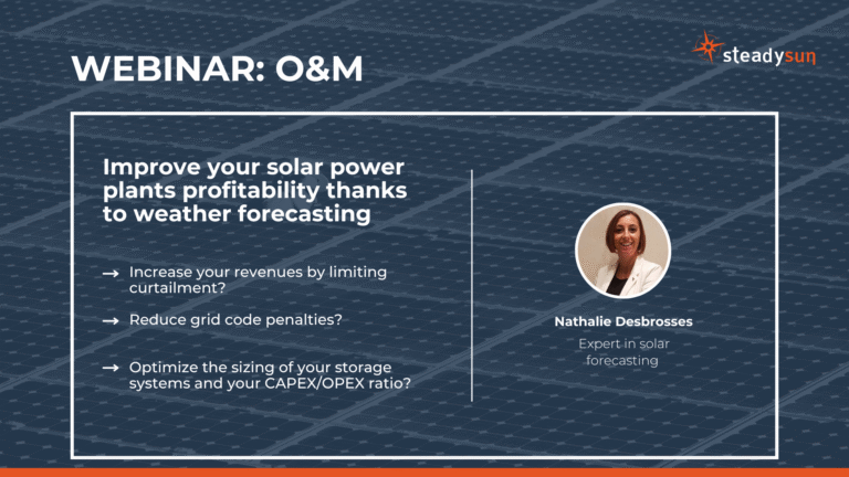 Steadysun webinar – Improve solar plant profitability with weather forecasting